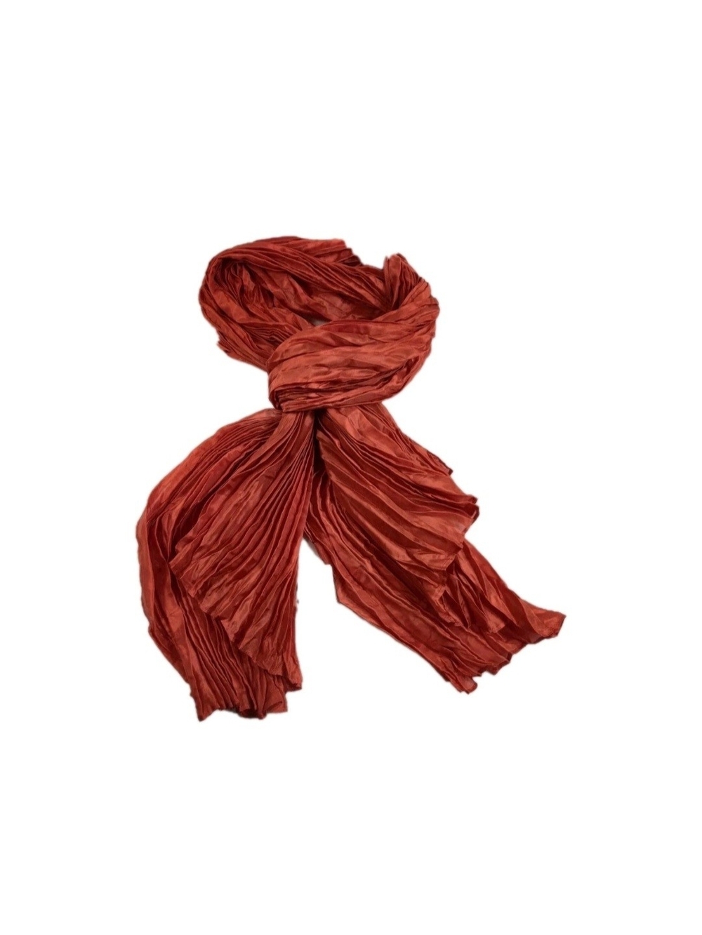 Eileen Fisher Women's Scarf Flame Orange Whisper Silk Scarf One Size NWT 45